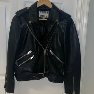 Walter Baker NWOT leather moto jacket. Never worn. Soft and stylish. No flaws.